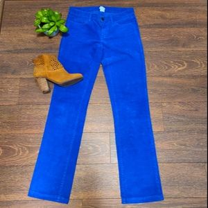 J Crew Matchstick Electric Blue Cordoroy pants
